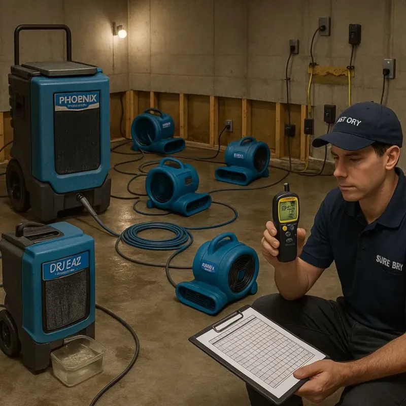 Structural Drying and Dehumidification process in Boiling Springs, NC